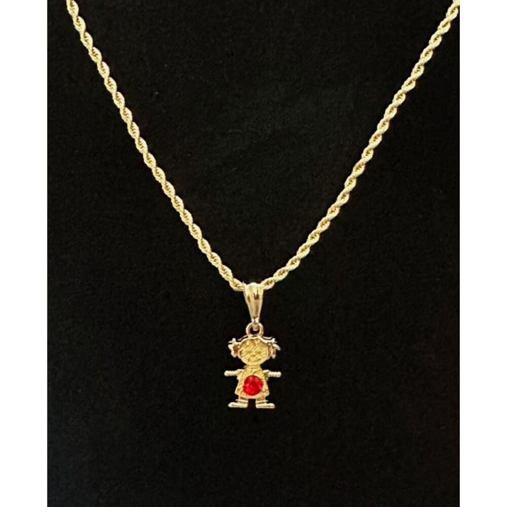 18K Gold Filled Baby Girl January Birthstone Pendant Necklace 18